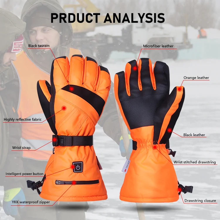 Reflective heated gloves for motorcycle and workwear — B2B factory direct