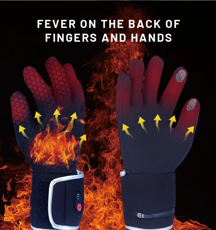 Winter thin heated gloves liners — 5-finger independent heat OEM option