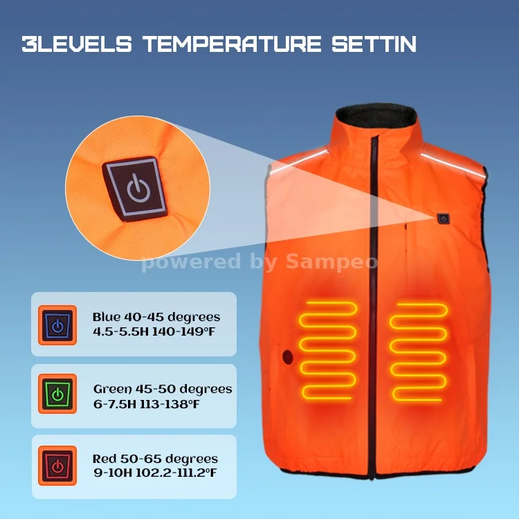 reflective battery heated vest made in vietnam  5 