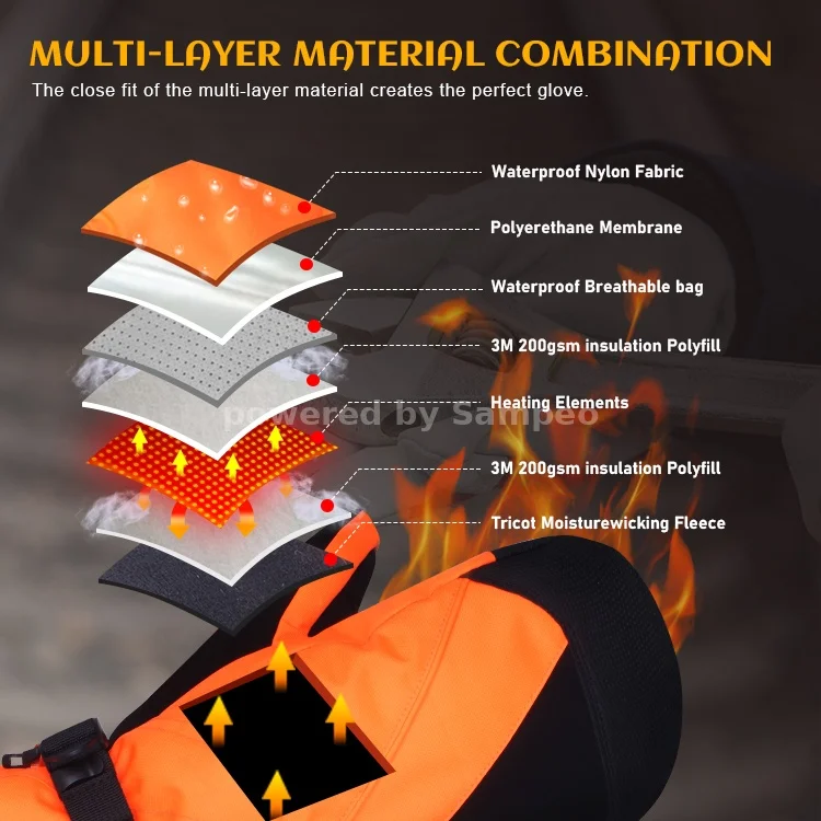 Private Label Reflective Heated Gloves   6 